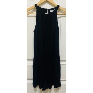 WHBM‎ Black Halter Romper Sleeveless Keyhole Casual Jumpsuit XXS